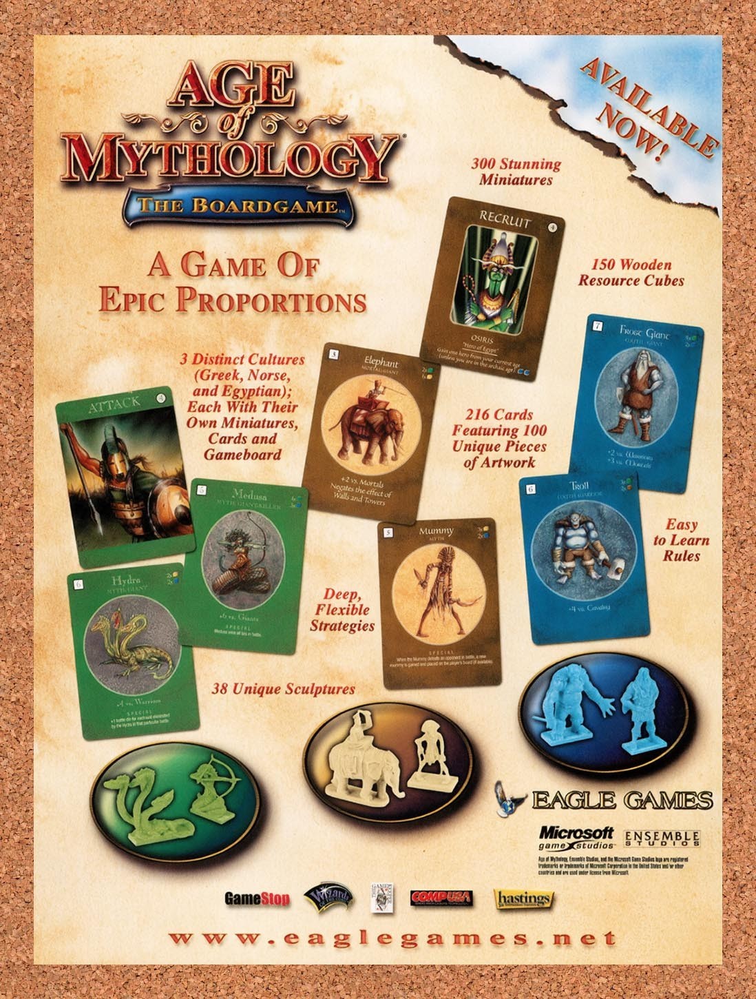 2003 Age Of Mythology Boardgame Original Advertisement / Retro Promo v10