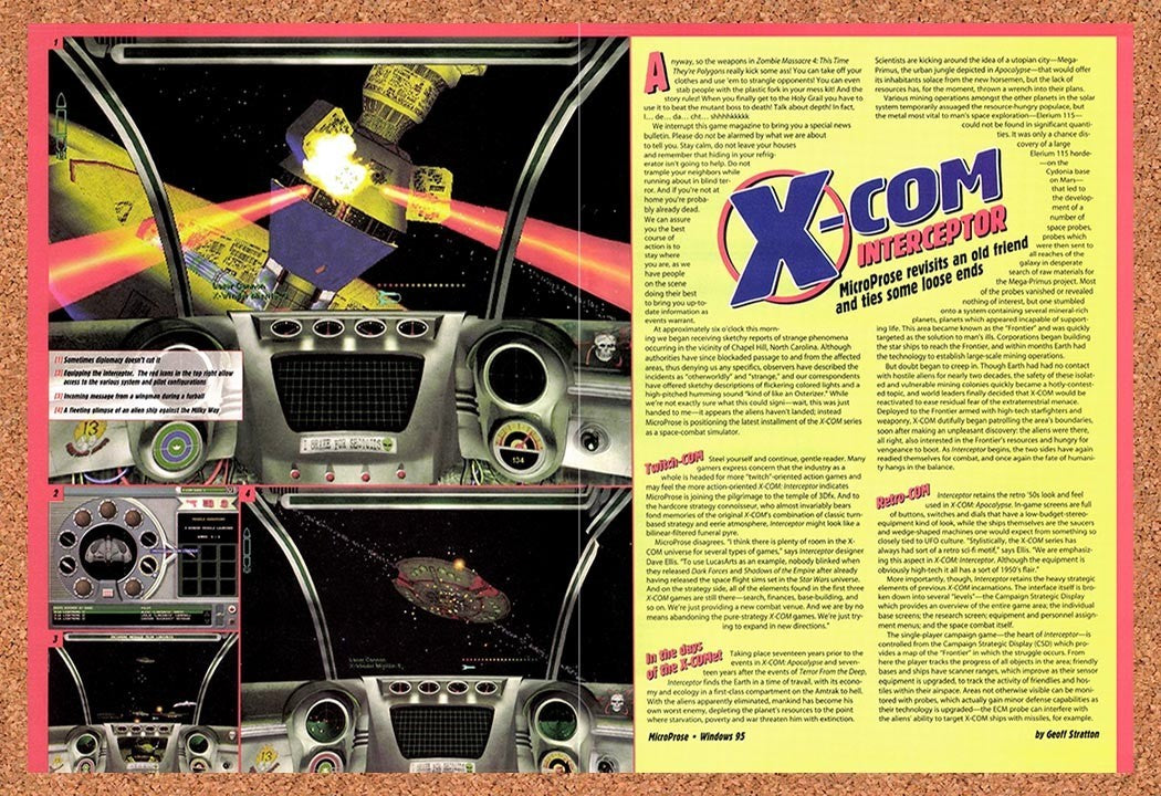 1998 X-Com Interceptor PC Preview Original Advertisement / Retro Promo vr1