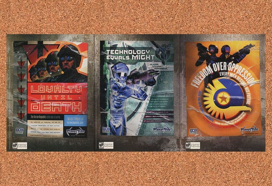 PlanetSide PC Original 2004 Authentic Video Game 3-Part Promo Wall Art 1