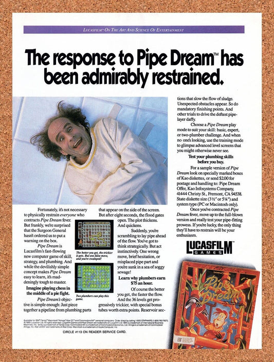 1988 Pipe Dream Tandy Original Advertisement / Retro Wall Art v1