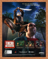 Tenchu Wrath Of Heaven PS2 Original 2003 Print Ad Authentic Video Game Art Promo