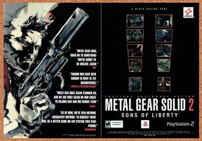 2000 Metal Gear Solid 2 Sons Of Liberty PS2 Original Ad / Retro Wall Art v1