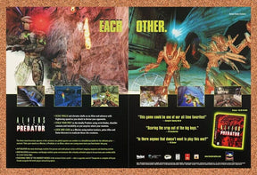 Alien vs Predator PC Original 2001 Ad Authentic Horror Movie Video Game Promo