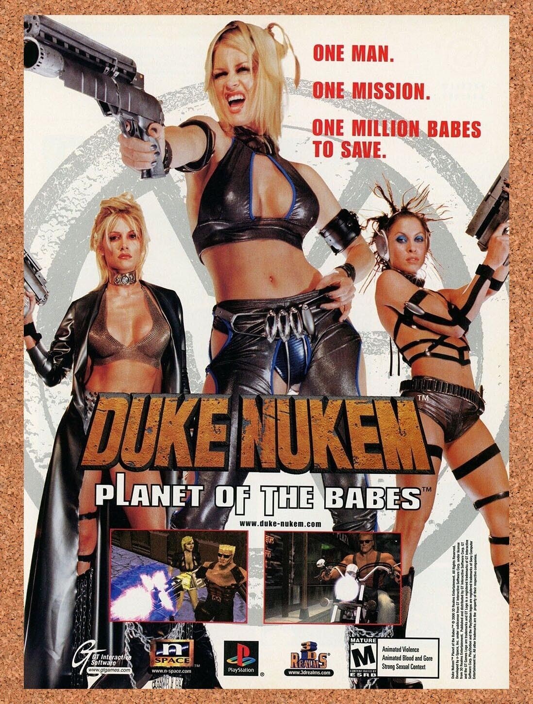 2000 Duke Nukem Planet Of The Babes PS1 Original Advertisement / Retro Promo v1