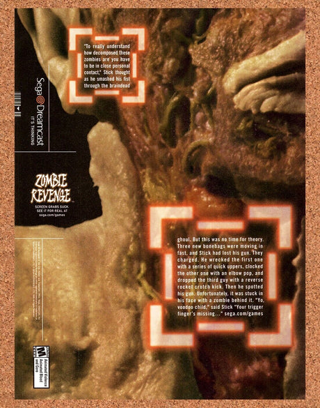 Zombie Revenge Dreamcast Original 2002 Vintage Ad - Video Game Promo