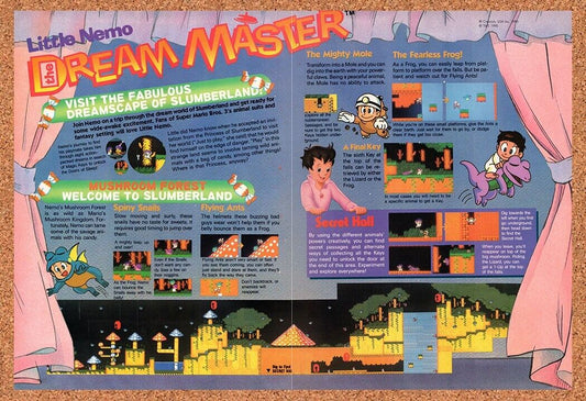 1989 Little Nemo The Dream Master NES Original Advertisement / Retro Wall Art v2