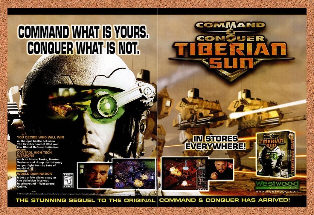 1999 Command & Conquer Tiberian Sun PC Original Advertisement / Retro Promo v8