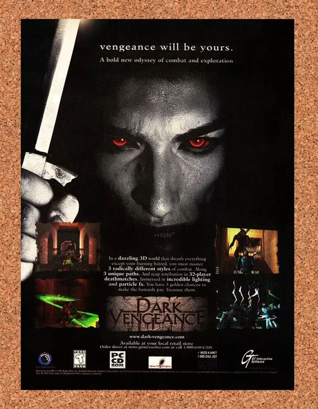 Dark Vengeance PC Original 2000 Ad Authentic GT Horror Adventure Game Promo