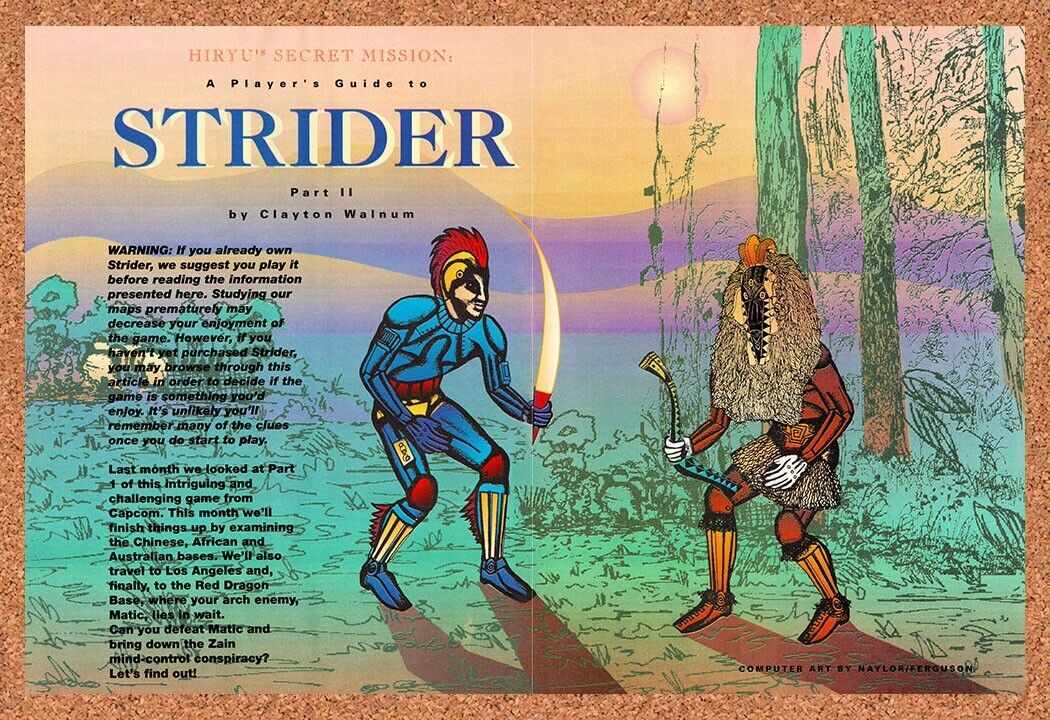 Strider NES Original 1989 Vintage Ad - Video Game Guide Art Promo