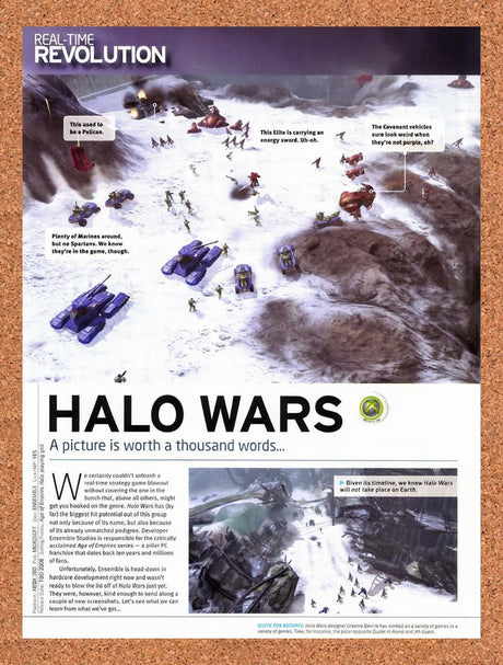 2008 Halo Wars Xbox 360 Preview Original Advertisement / Retro Wall Art v5
