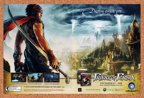 2008 Prince Of Persia PS3 Original Advertisement / Retro Wall Art v7