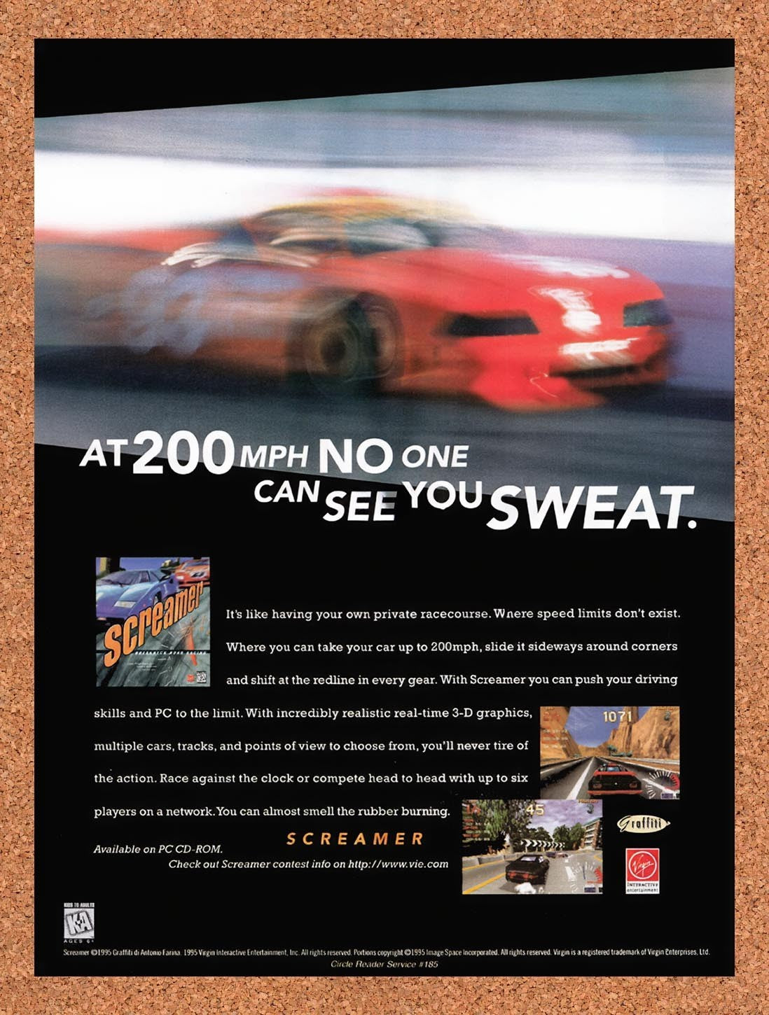 1996 Screamer PC Original Advertisement / Retro Promo v1