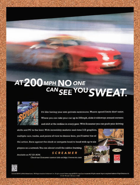 1996 Screamer PC Original Advertisement / Retro Promo v1