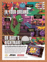 1993 Bart's Nightmare SNES Original Advertisement / Retro Promo v1