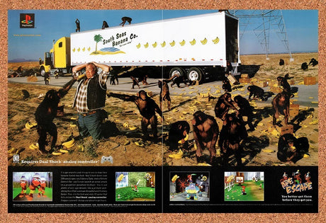 2000 Ape Escape PS1 Original Advertisement / Retro Wall Art v1