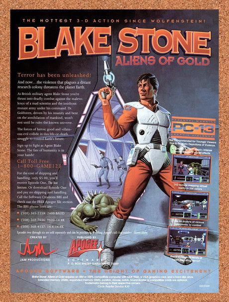 1994 Blake Stone Aliens Of Gold PC Original Advertisement / Retro Promo v1