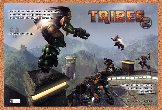 Tribes 2 PC v2 Original 2001 Print Ad Authentic Sierra Online Video Game Promo