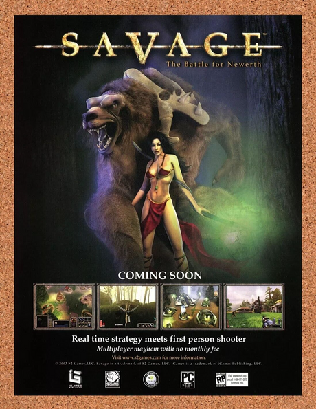 Savage Battle For Newerth PC Original 2004 Ad Authentic RPG Video Game Promo v2