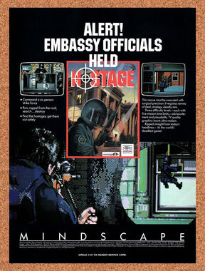 1989 Hostage Amiga Original Advertisement / Retro Wall Art v1