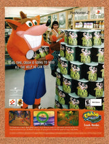 2001 Crash Bandicoot Wrath Of The Cortex PS2 Original Ad / Retro Wall Art v3