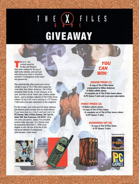 1998 X-Files Game Giveaway Original Advertisement / Retro Wall Art v2