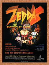 Zeddas Servant Of Sheol PC Original 1995 Vintage Ad - Video Game Promo