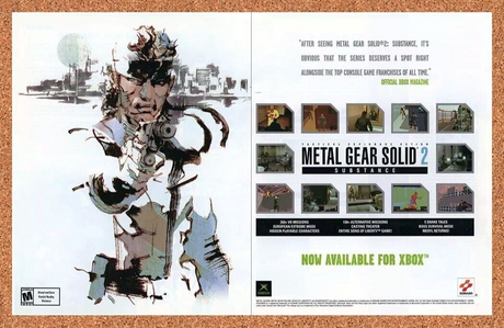 Metal Gear Solid 2 Xbox Substance Original 2003 Ad Authentic PS2 Game Promo