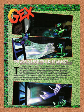 1995 Gex Saturn Original Advertisement / Retro Promo vr1