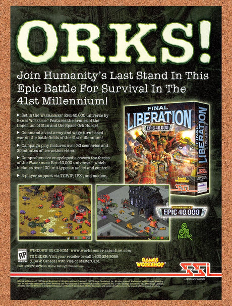 1997 Final Liberation Warhammer Epic 40000 PC Original Advert / Retro Promo v1