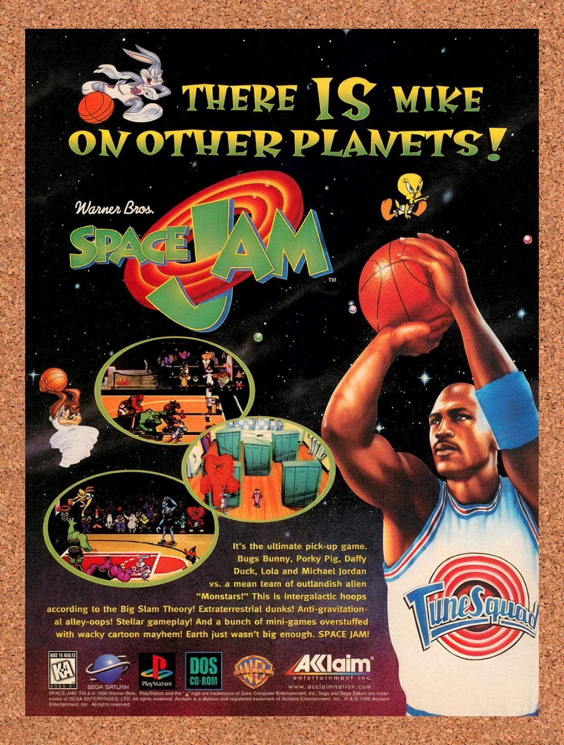 1997 Space Jam Saturn Original Advertisement / Retro Promo v1