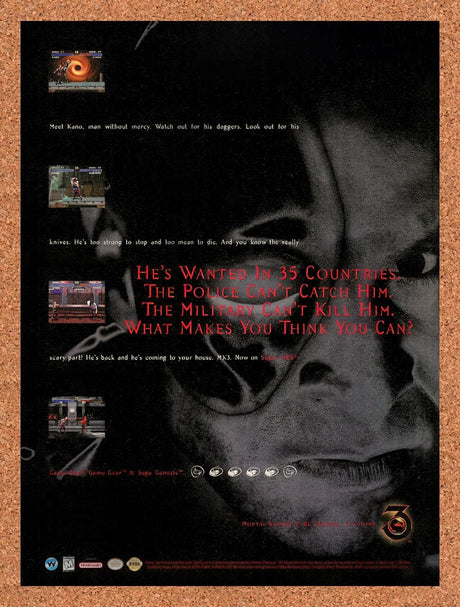 1995 Mortal Kombat 3 SNES Original Advertisement / Retro Promo v5