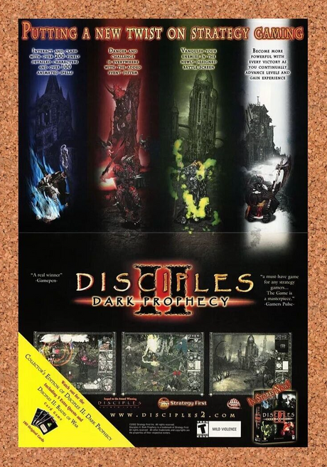 Disciples 2 Dark Prophecy PC Original 2004 Ad Authentic RPG Video Game Promo v2