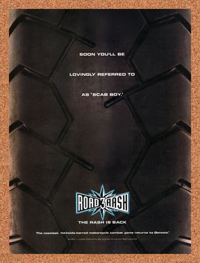 1995 Road Rash 3 Genesis Original Advertisement / Retro Wall Art v1