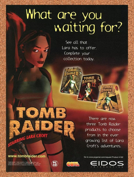 Tomb Raider PC Trilogy Original 1998 Ad Authentic Windows PC Eidos Promo