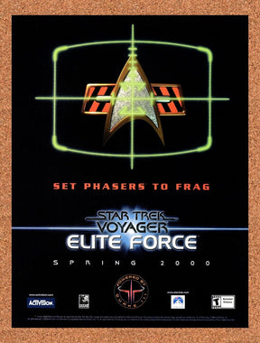 Star Trek Voyager Elite Force PC Original 2001 Ad Authentic Video Game Promo