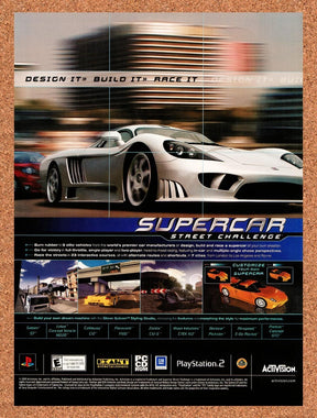 2001 Supercar Street Challenge PS2 Original Advertisement / Retro Promo v1