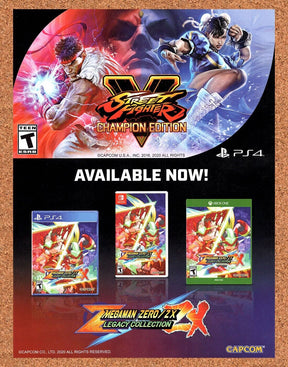 Capcom Games Original 2020 Ad - Mega Man Street Fighter Display Promo
