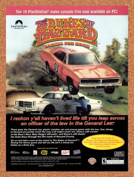 2000 Dukes Of Hazard Racing For Home PC Original Advertisement / Retro Promo v2