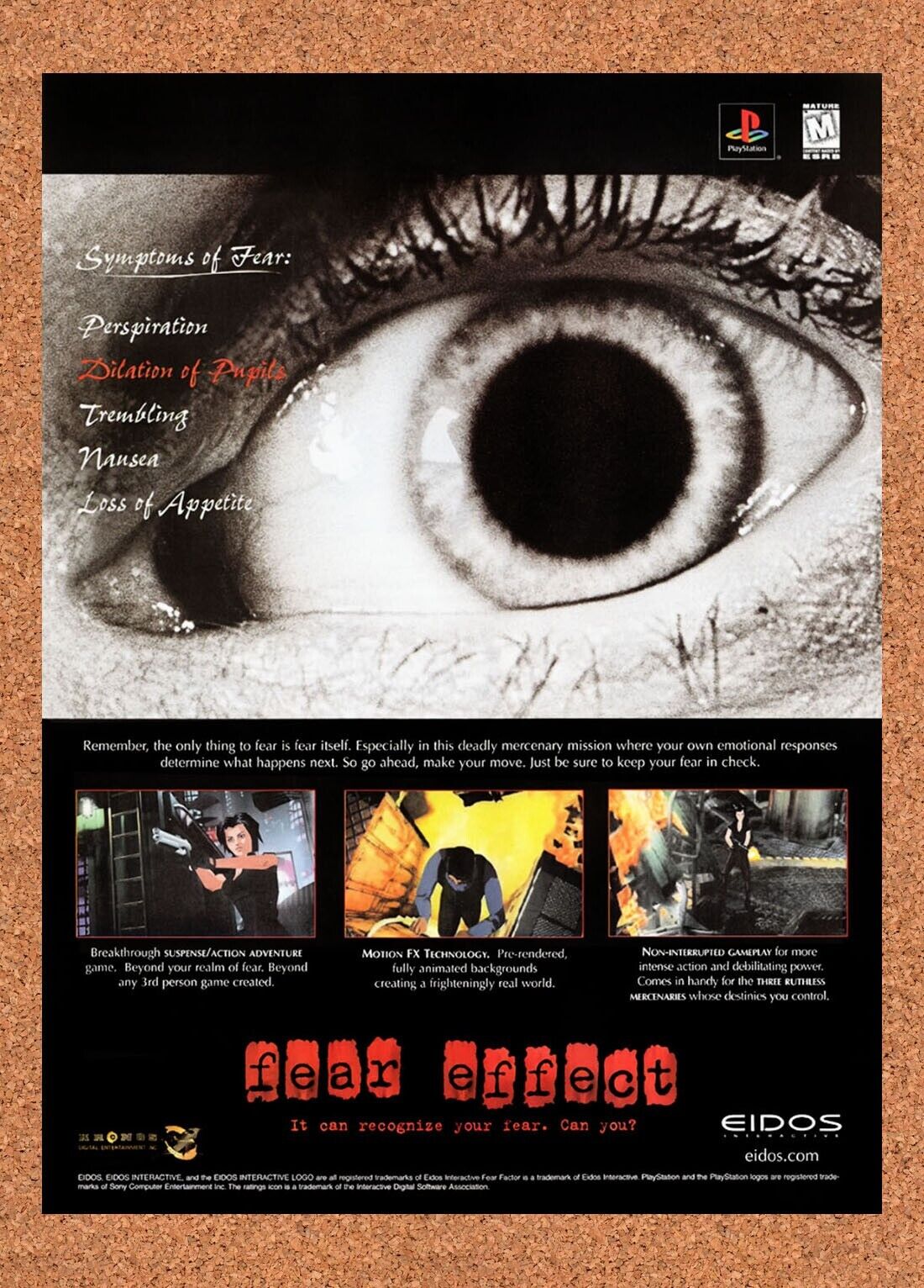 1999 Fear Effect PS1 Original Advertisement / Retro Wall Art v1