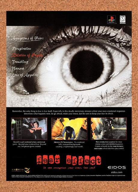 1999 Fear Effect PS1 Original Advertisement / Retro Wall Art v1