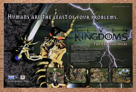 1999 Seven Kingdoms 2 The Fryhtan Wars PC Original Ad / Retro Wall Art v3