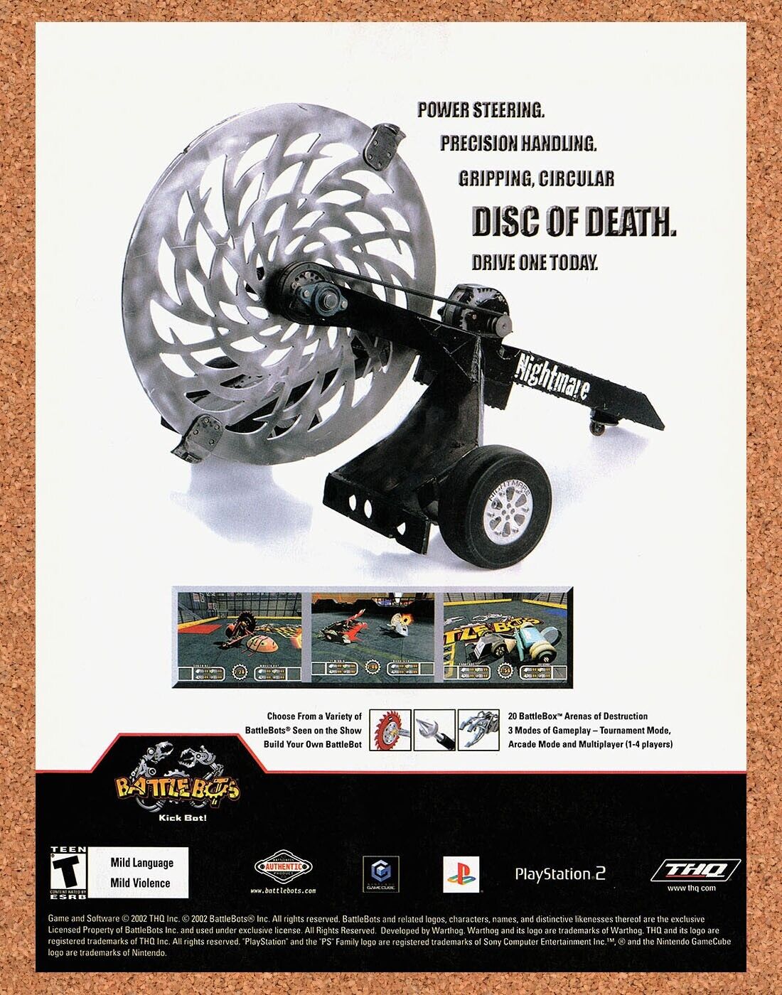 Battle Bots GBA Original 2003 Print Ad Authentic THQ Video Game Promo Wall Art