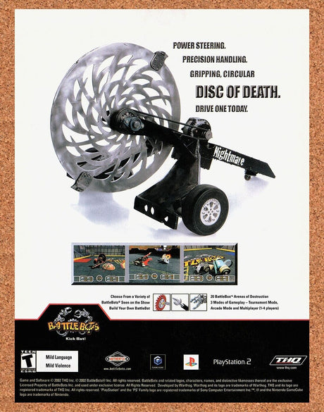 Battle Bots GBA Original 2003 Print Ad Authentic THQ Video Game Promo Wall Art