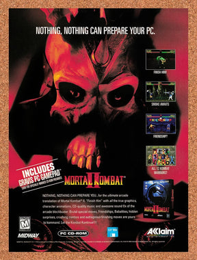 1995 Mortal Kombat II PC Original Advertisement / Retro Promo v7