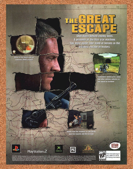 The Great Escape PS2 Original 2003 Print Ad Authentic Video Game Wall Art Promo