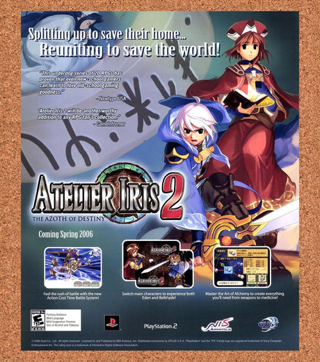 2006 Atelier Iris 2 PS2 Original Advertisement / Retro Promo v1