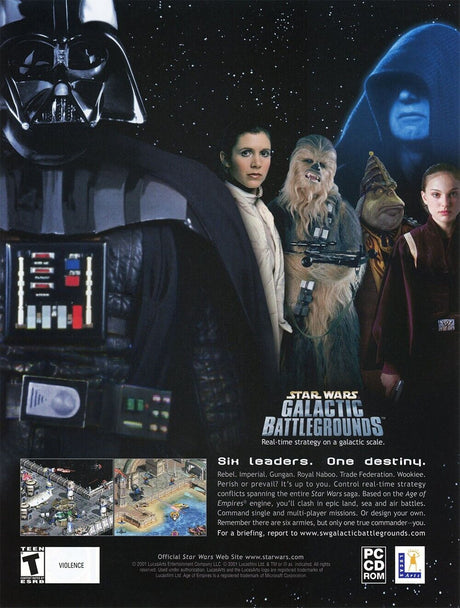 Star Wars Galactic Battlegrounds PC Original 2004 Ad Authentic Video Game Promo