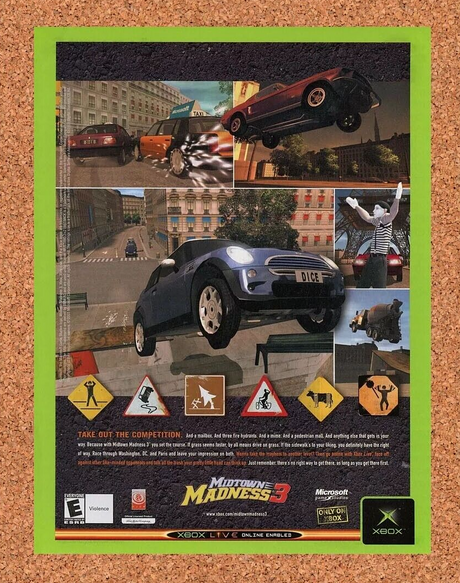 Midtown Madness 3 Xbox Original 2004 Ad Authentic Video Game Promo