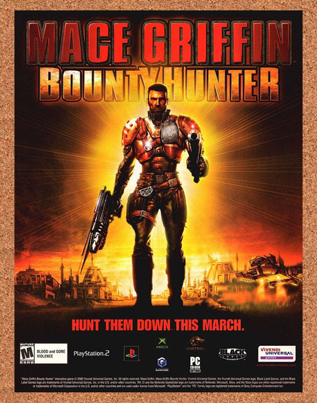 Mace Griffin Bounty Hunter PS2 Original 2003 Ad Authentic Video Game Art Promo