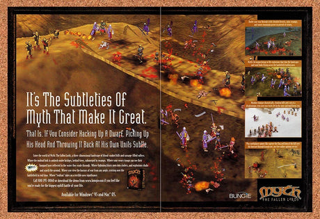 1998 Myth The Fallen Lords PC Original Advertisement / Retro Promo v3